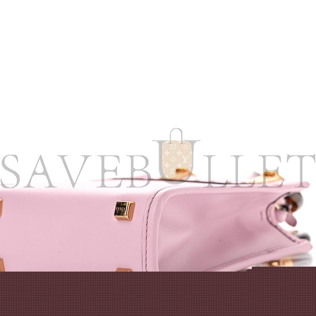 FENDI VITELLO KING PLEXIGLASS MINI FENDI SUNSHINE SHOPPER TOTE LAVANDA (17*13*5cm)