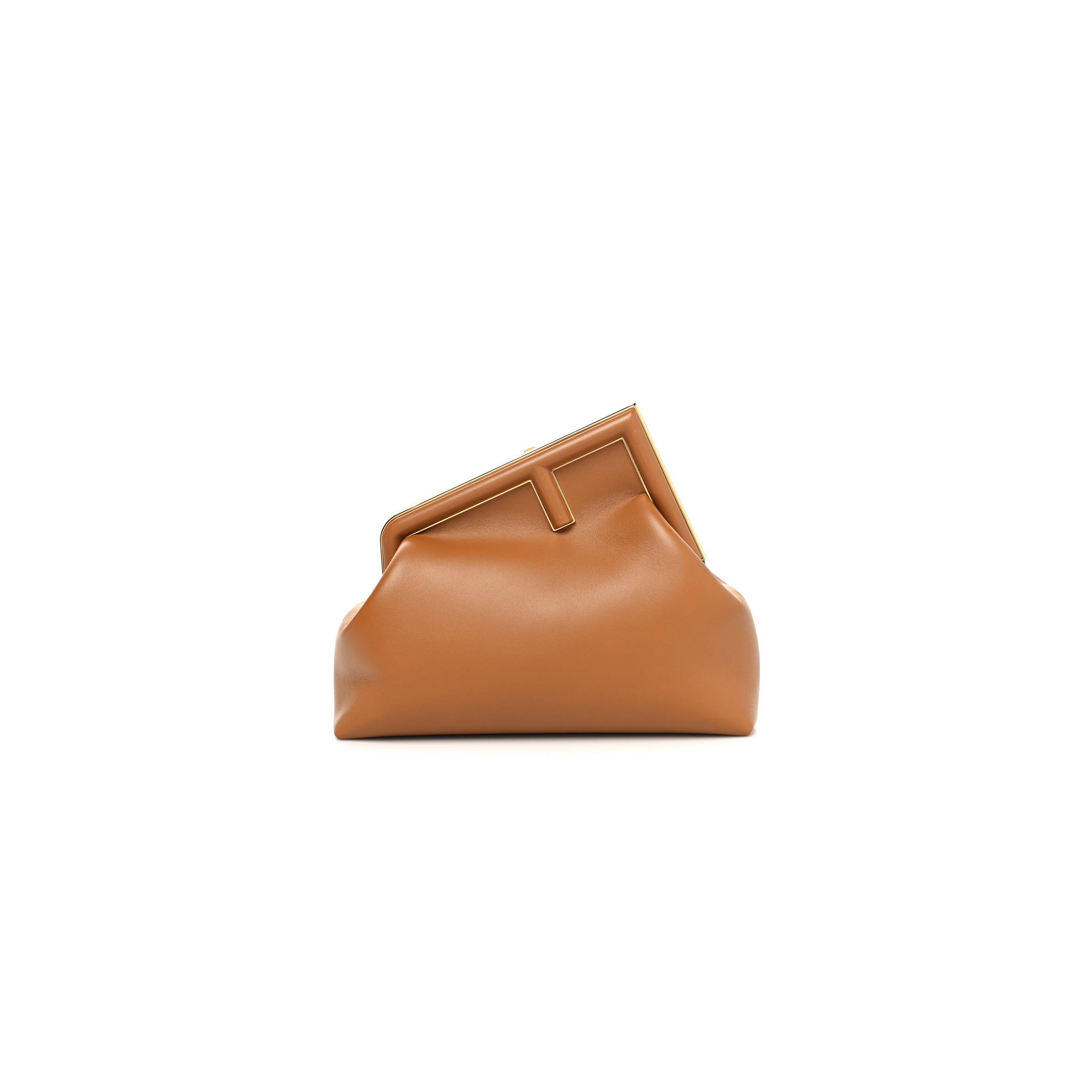 FENDI SHINY NAPPA MEDIUM FENDI FIRST CARAMELLO (32.5*23.5*15cm)