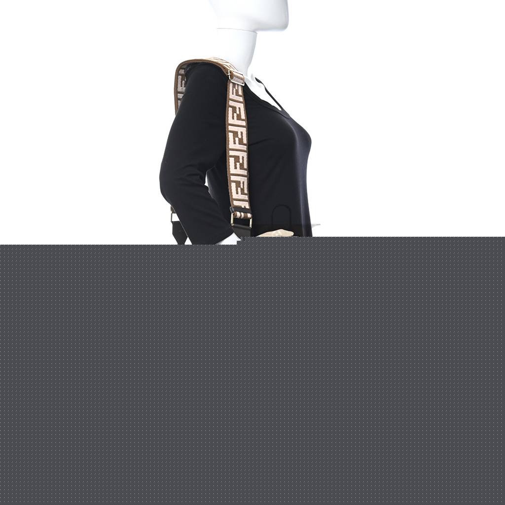 FENDI VITELLO SETA GLAZED FABRIC FF 1974 MEDIUM PEEKABOO X-LITE MAYA MOGANO PANNA (30*25*15cm)