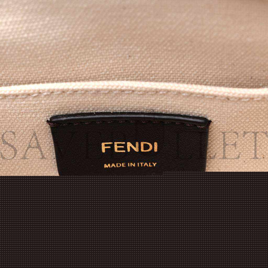 FENDI CANVAS PLEXIGLASS LOGO EMBROIDERED MINI BY THE WAY TOP HANDLE BOSTON BAG GREZZO PINK DALIA (18*11*8cm)