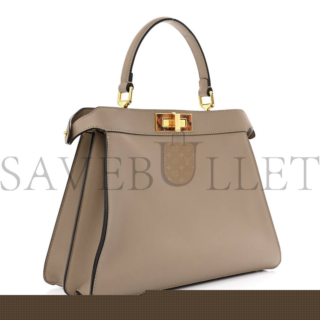 FENDI VITELLO SETA PLEXIGLASS TORTOISE MEDIUM PEEKABOO ICONIC SATCHEL TORTORA (34*25*13cm)