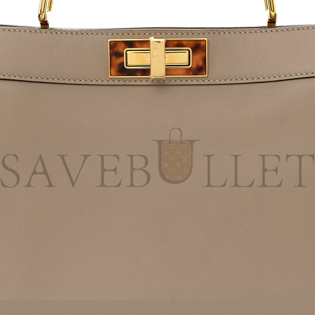FENDI VITELLO SETA PLEXIGLASS TORTOISE MEDIUM PEEKABOO ICONIC SATCHEL TORTORA (34*25*13cm)