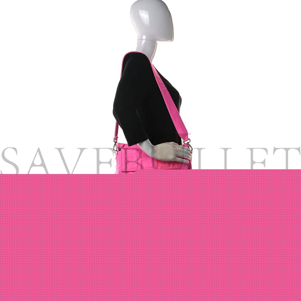 FENDI LYCRA FF 1974 EMBOSSED BAGUETTE ROSA FLUO (27*17*5cm)