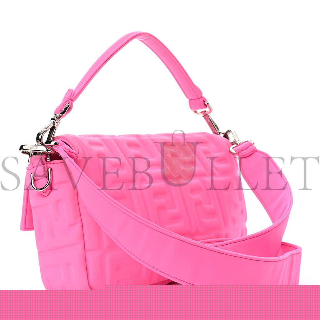 FENDI LYCRA FF 1974 EMBOSSED BAGUETTE ROSA FLUO (27*17*5cm)