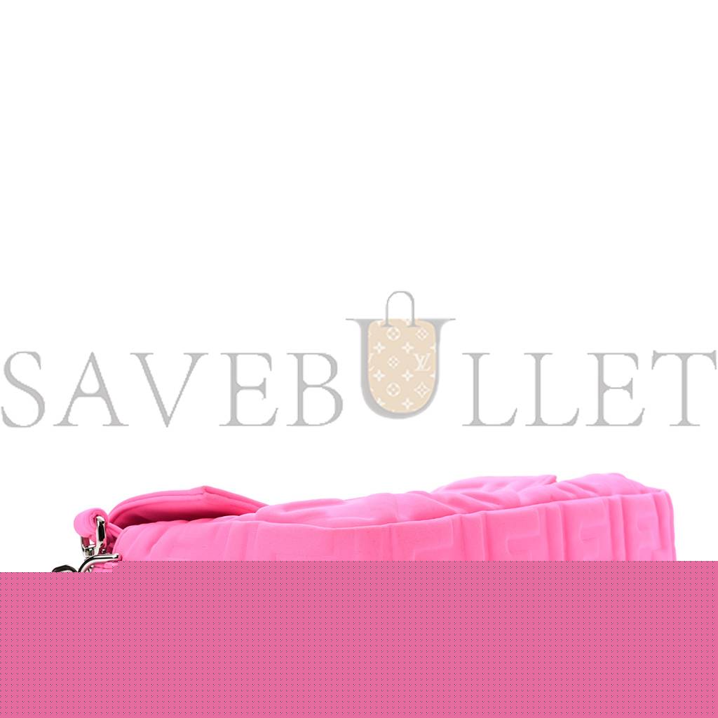 FENDI LYCRA FF 1974 EMBOSSED BAGUETTE ROSA FLUO (27*17*5cm)