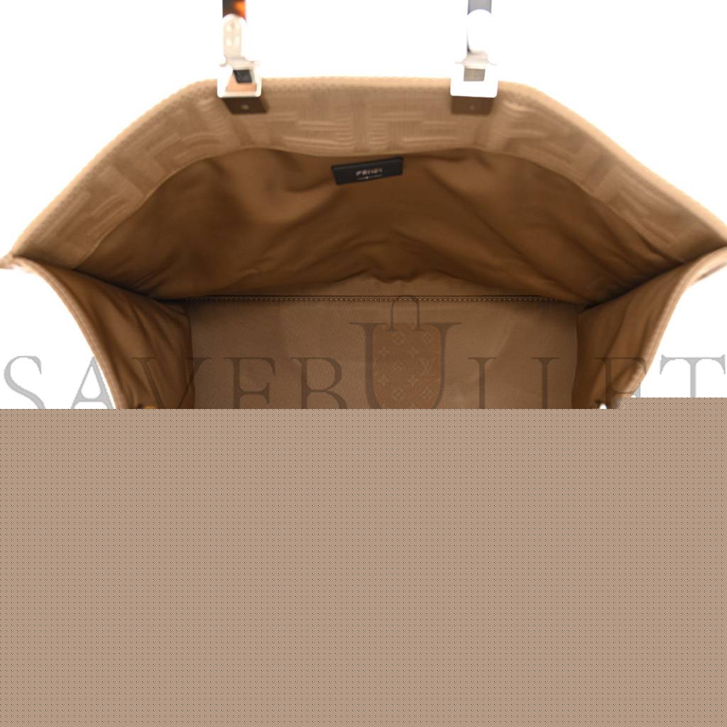 FENDI TECHNICAL FABRIC PLEXIGLASS FF MEDIUM FENDI SUNSHINE SHOPPER TOTE SAND (41*34*19cm)
