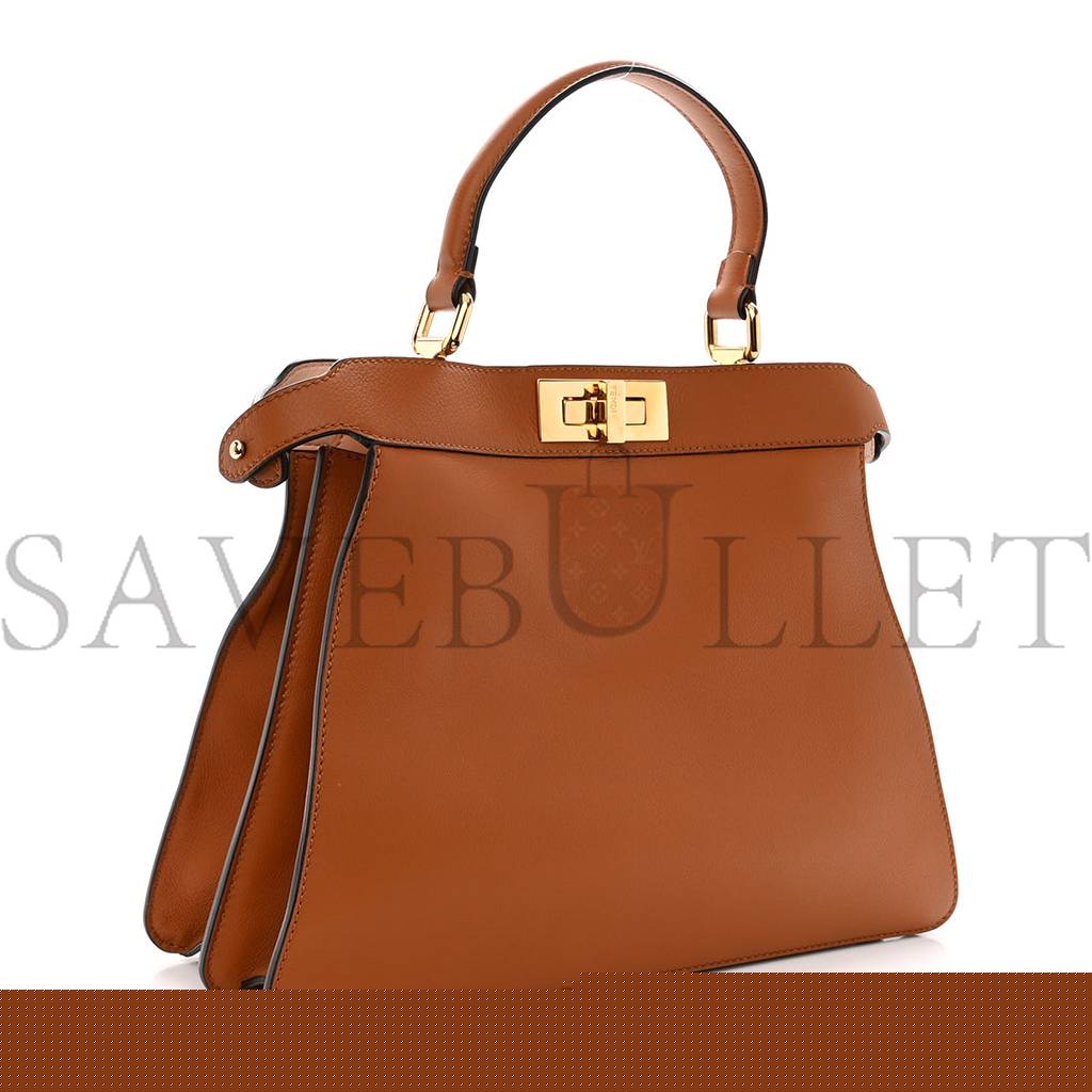 FENDI VITELLO SETA SHINY NAPPA MEDIUM PEEKABOO I SEE U SATCHEL CUOIO LIGHT ROSE (33*25*13cm)
