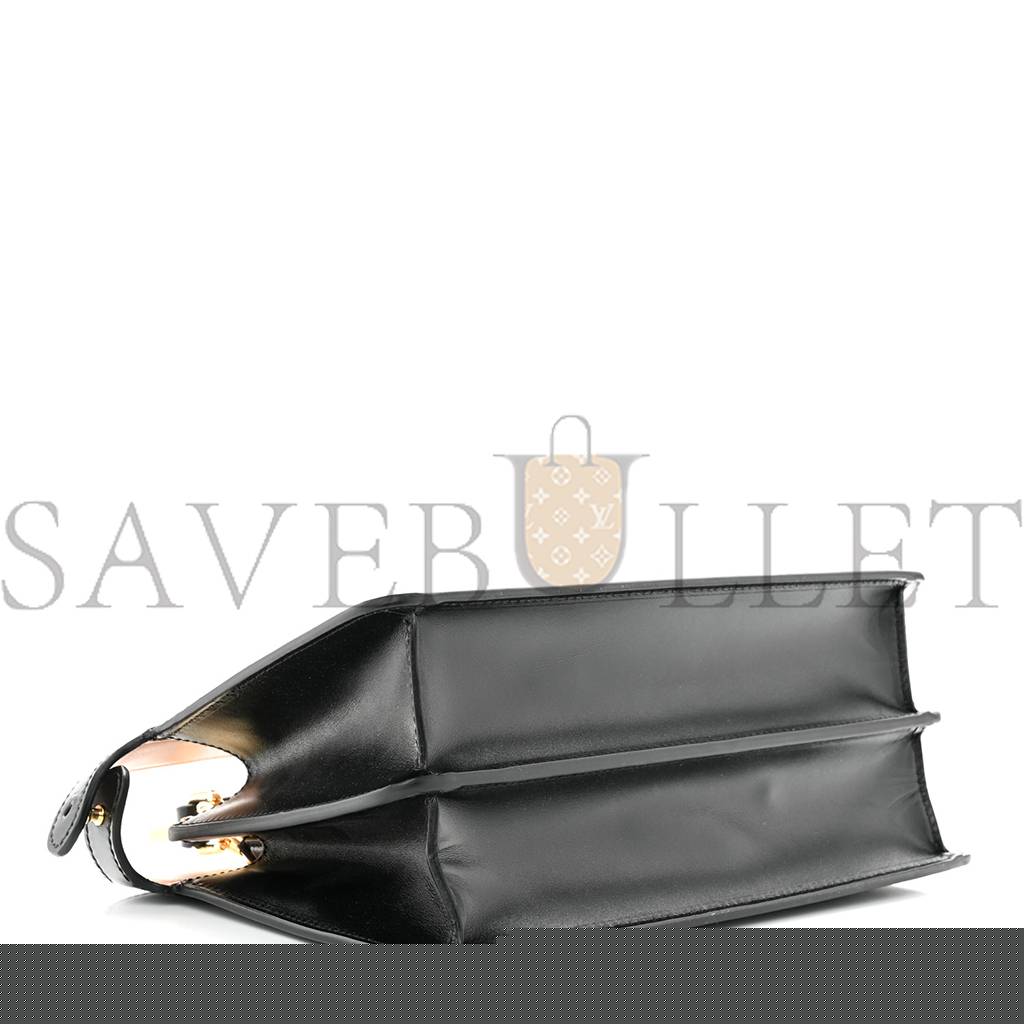 FENDI VITELLO KING LUXOR SHINY NAPPA MEDIUM PEEKABOO I SEE U EAST WEST SATCHEL BLACK LIGHT ROSE (29*18*11cm)
