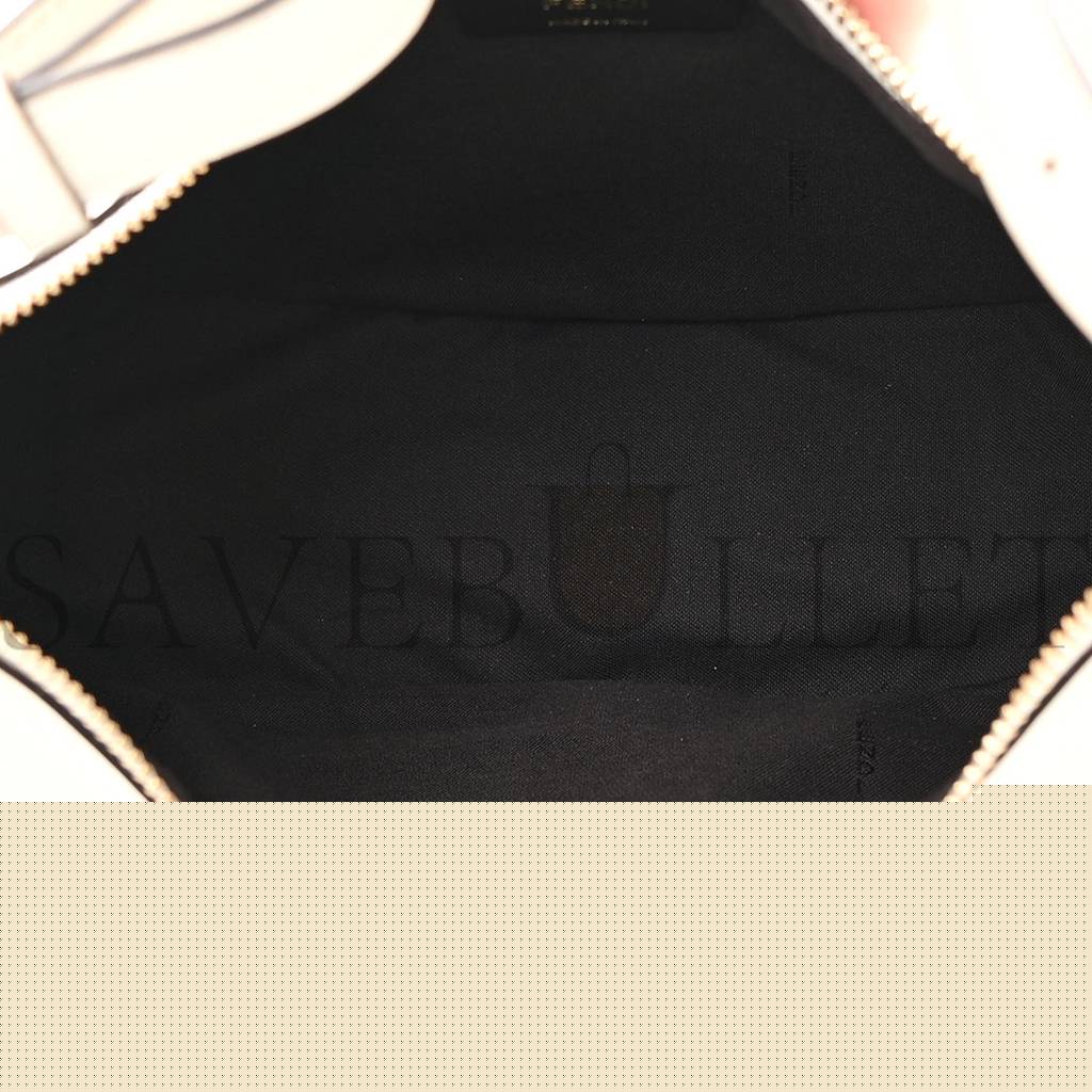 FENDI VITELLO GRACE MATTE SMALL FENDIGRAPHY HOBO BAG WHITE ICE (28*21*8cm)