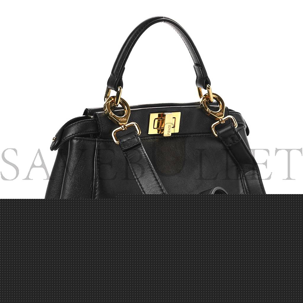 FENDI NAPPA MINI PEEKABOO ICONIC SATCHEL BLACK (23*19*11cm)