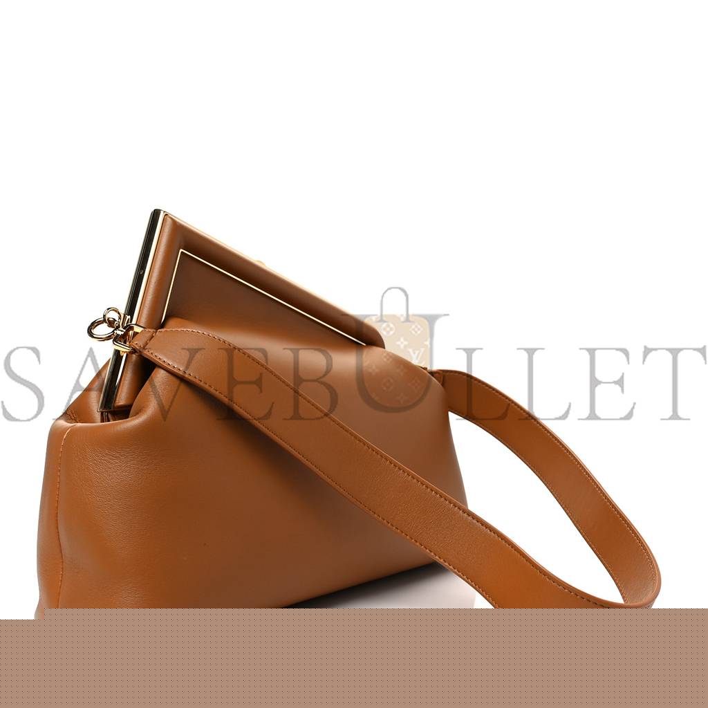 FENDI SHINY NAPPA MEDIUM FENDI FIRST CARAMELLO (32.5*23.5*15cm)